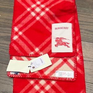 Burb Vibrant Red and White Checkered Scarf